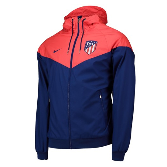 18-19 Atletico Madrid Red-Blue Authentic Woven Windrunner Jacket